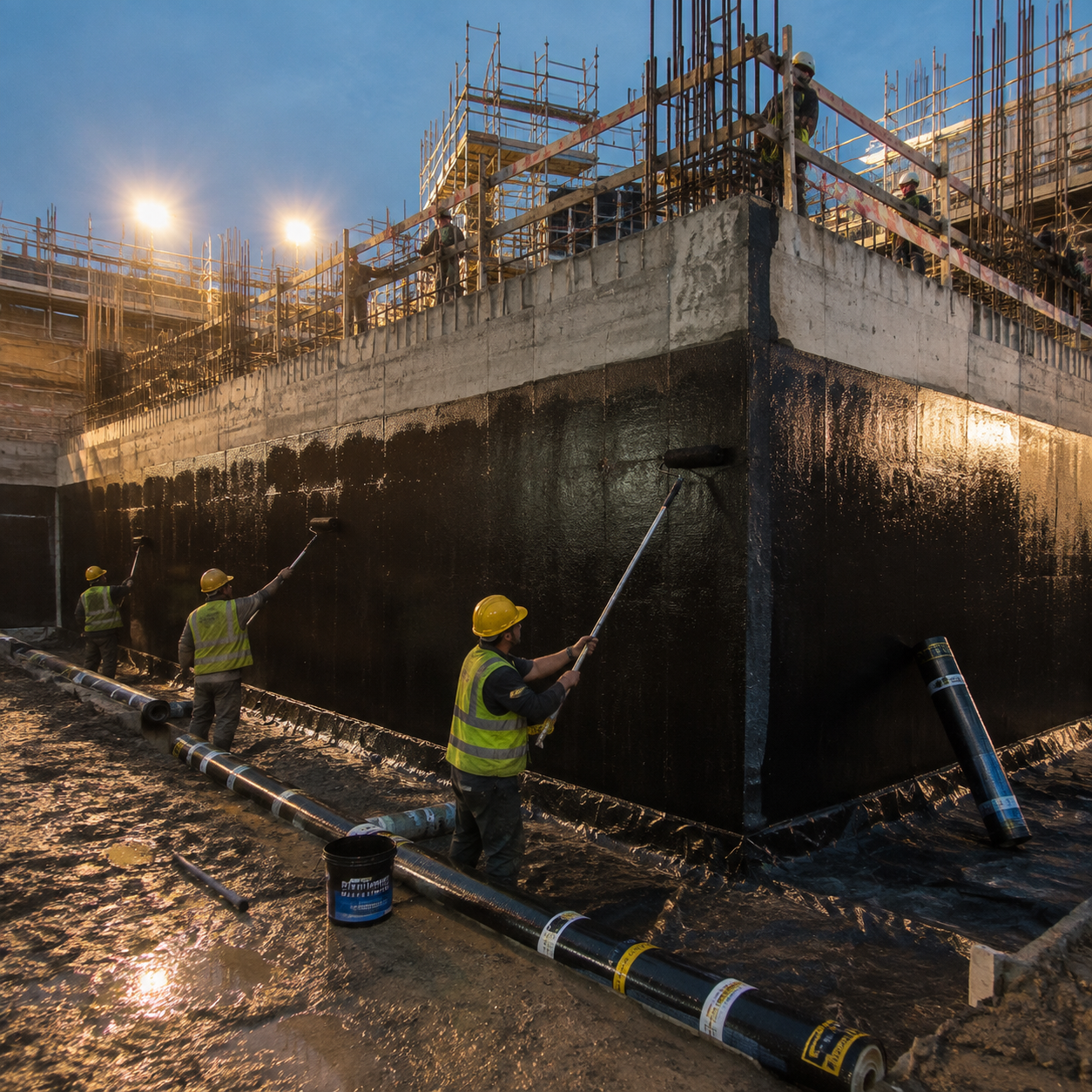 Foundation waterproofing works