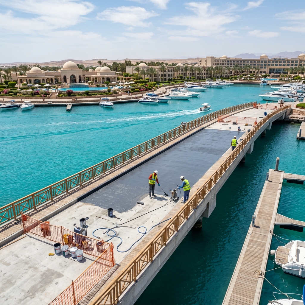 Helicopter-finished concrete works for walkways and polyurethane coatings